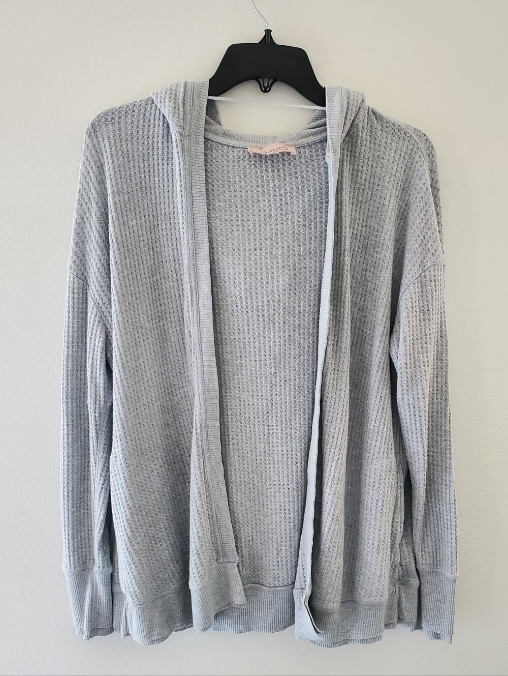 Philosphy Waffle-Knit Hooded Cardigan Women's Sweater Size Medium